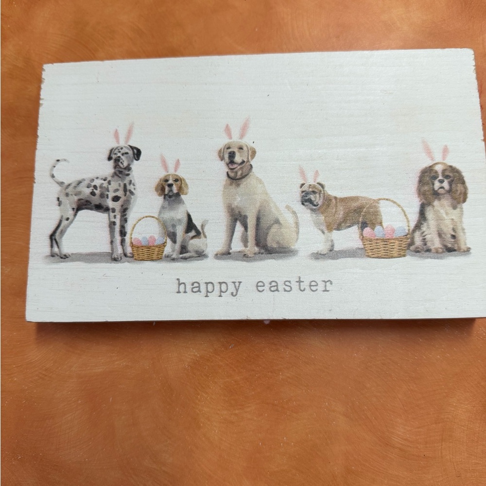 Happy Easter Dog Decor Sign